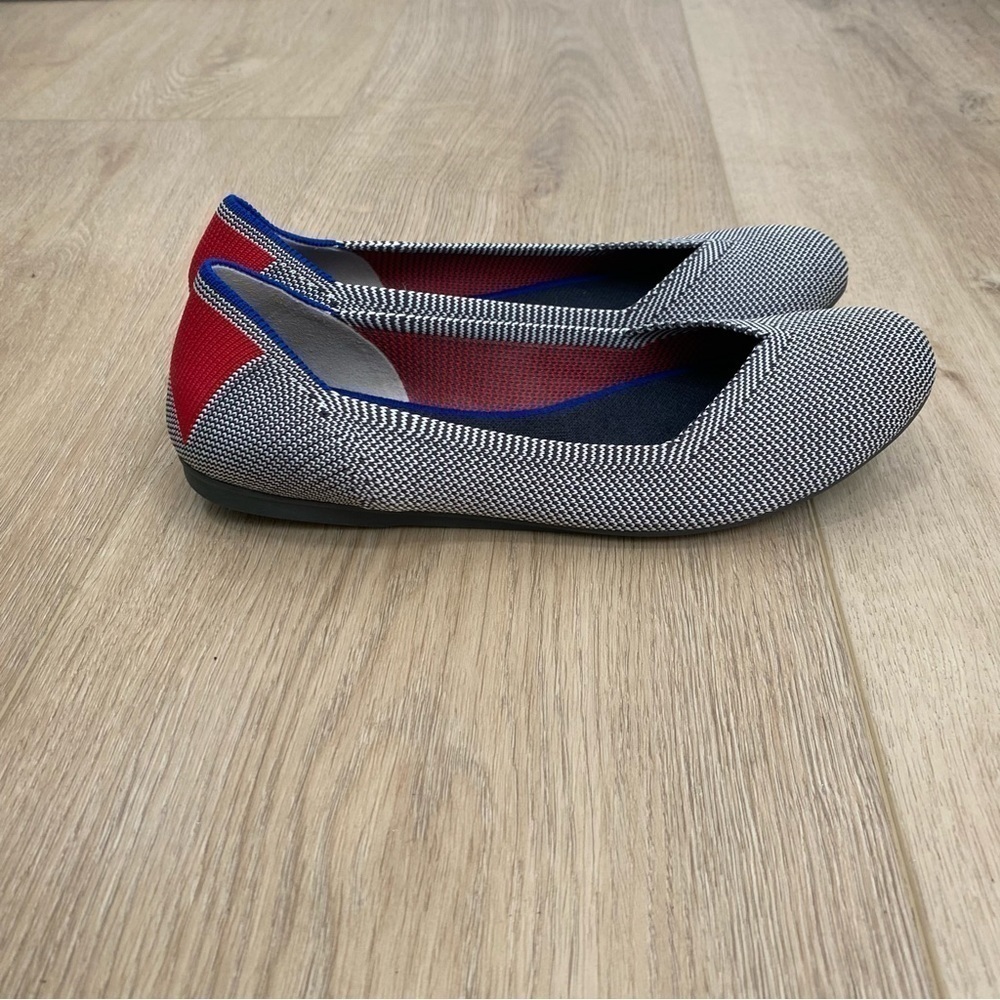 rothy’s Retired Rare Shale Cherry ribbon striped ballet flat - Picture 2 of 6